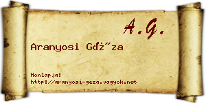Aranyosi Géza névjegykártya