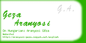 geza aranyosi business card