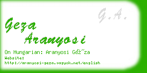 geza aranyosi business card